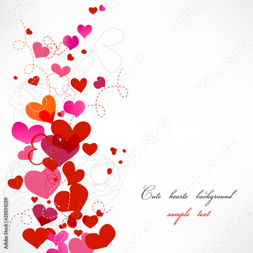 Vector: Cute hearts background Cute hearts background
