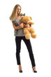 cute blond woman with teddy bear