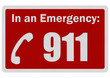 Photo realistic 'Emergency 911' sign, isolated on white