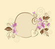 Cute pink and brown floral frame