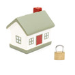 miniature house with lock