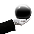 Holding black ball