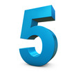 Chiffre 5 3d bleu