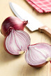 sliced red onion in kitchen
