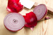 sliced red onion in kitchen