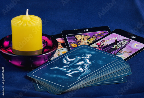 Photo: Tarot Card And Candle Tarot Card And Candle
