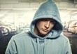 Young handsome man in a hood Young handsome man in a hood