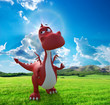 dino baby dragon walking on the field dino baby dragon walking on the field