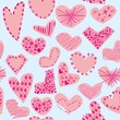illustration seamless pattern isolated hearts