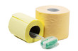 Rolls of toilet paper, isolated on a white background