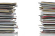 stack of magazines over white background stack of magazines over white background