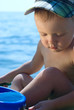 a little boy at the beach