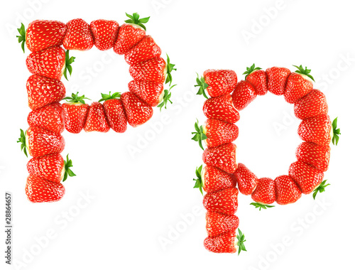 Illustration: Strawberry alphabet - P Strawberry alphabet - P