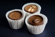 Three chocolate candies Three chocolate candies