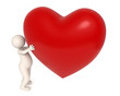 Illustration: 3d man giving big heart 3d man giving big heart