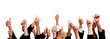 Business People with Thumbs Up on White Background