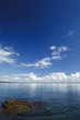 Blue sky of Hilo Bay at Hawaii