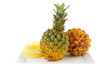 fresh ripe pineapples on plate