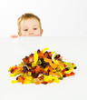 Tempting child with sweets