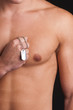 sexy male model topless with a military identification disc sexy male model topless with a military identification disc
