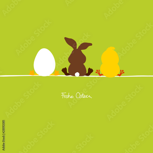 Vektor: Osterei, Osterhase & Osterküken Osterei, Osterhase & Osterküken