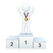 Vector: 3d person on winning podium 3d person on winning podium