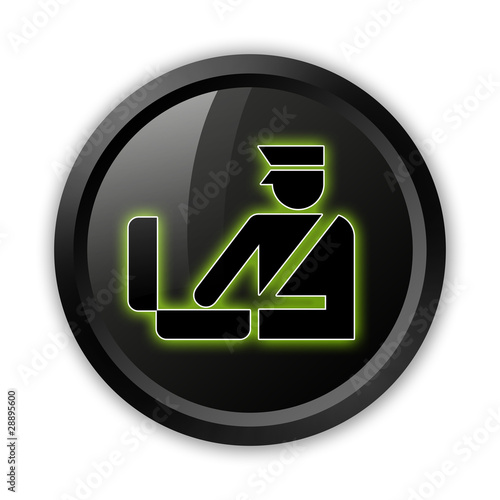 Illustration: Black Icon (Green Outlines) "Customs Symbol" Black Icon (Green Outlines) "Customs Symbol"