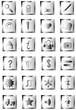 Shiny gray set buttons, objects hand-drawing