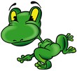Frog from the Back - colored cartoon illustration