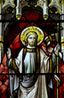 Beautiful stained glass window detail in 15th Century Saxon chur Beautiful stained glass window detail in 15th Century Saxon chur