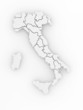 Three-dimensional map of Italy. 3d