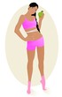 Vector: Sport Girl Holding Apple Sport Girl Holding Apple