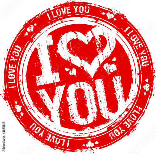 Vettoriale: I love you vector rubber stamp. I love you vector rubber stamp.