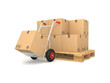 Pallet with cardboard boxes