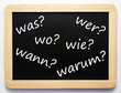 Die 6 W-Fragen - Konzept Tafel