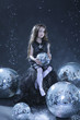 Beautiful girl with discoballs Beautiful girl with discoballs