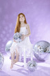 Beautiful girl with discoballs