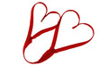 Photo: Valentine day linked red zipper hearts isolated Valentine day linked red zipper hearts isolated