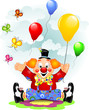 Pagliaccio palloncini e farfalle