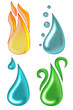 four elements: fire, water, air and land