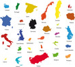 Vector: Europa Landkarte - alle Länder einzeln - farbig Europa Landkarte - alle Länder einzeln - farbig