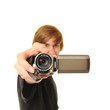 Photo: Young adult holding camcorder Young adult holding camcorder