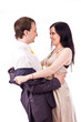 Foto: Happy family in isolate background Happy family in isolate background
