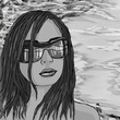 Dziewczyna w okularach – szkic w stylu grunge
