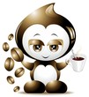 Caffe Goccia Cartoon-Coffee Drop Cartoon-Vector