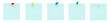 Blue post it notes with push pins