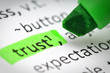 Trust underlined with green highlighter.