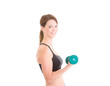 Caucasian Woman Working Out Hand-Weight, Full Body, Isolated