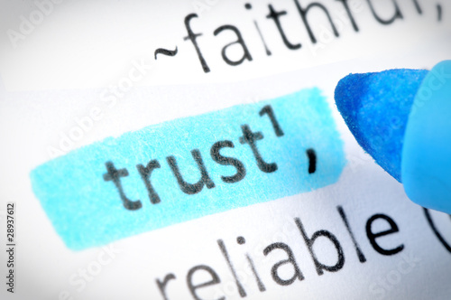 Photo: Trust underlined with blue highlighter. Trust underlined with blue highlighter.