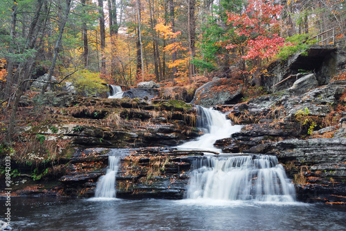 Photo: Autumn Waterfall in mountain Autumn Waterfall in mountain